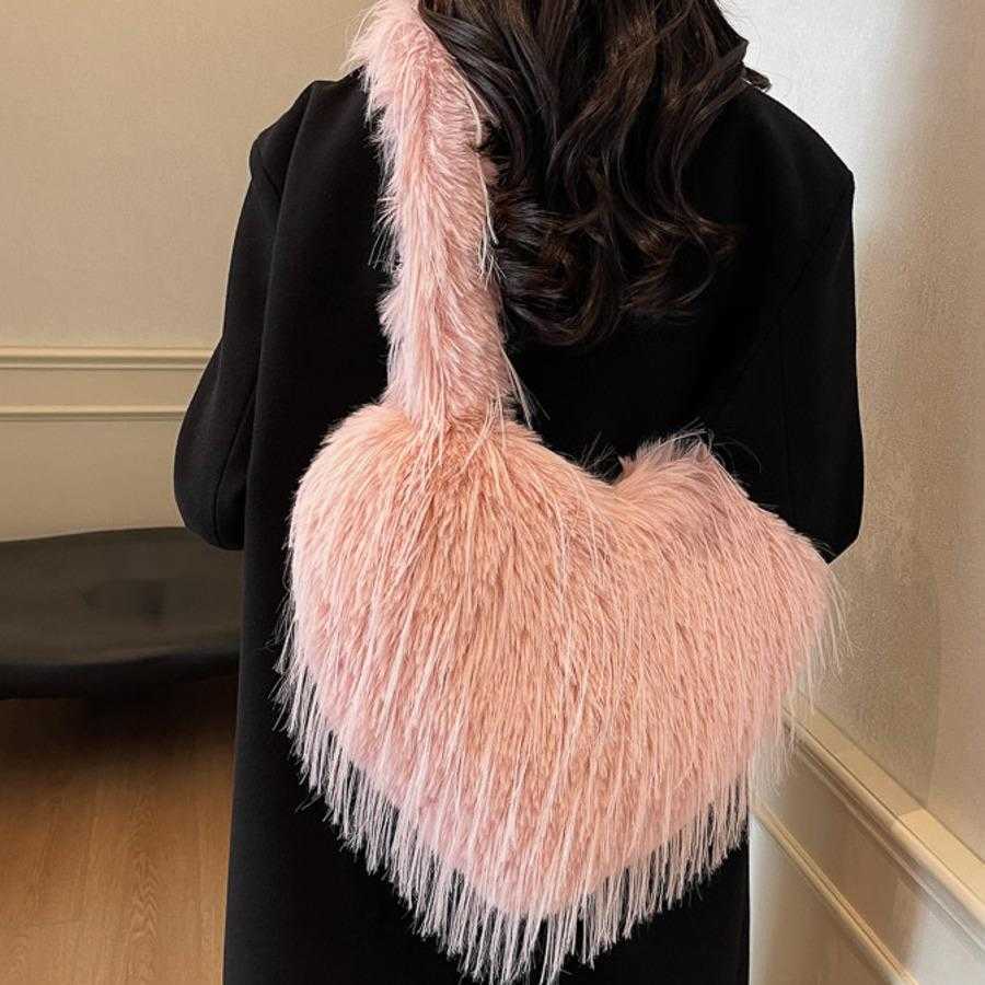 Love Plush Designer Bag Autumn Winter Trendy Crossbody Bags Plush Forest Sweet Shoulder Bags Style Underarm Hobo Bag 241104