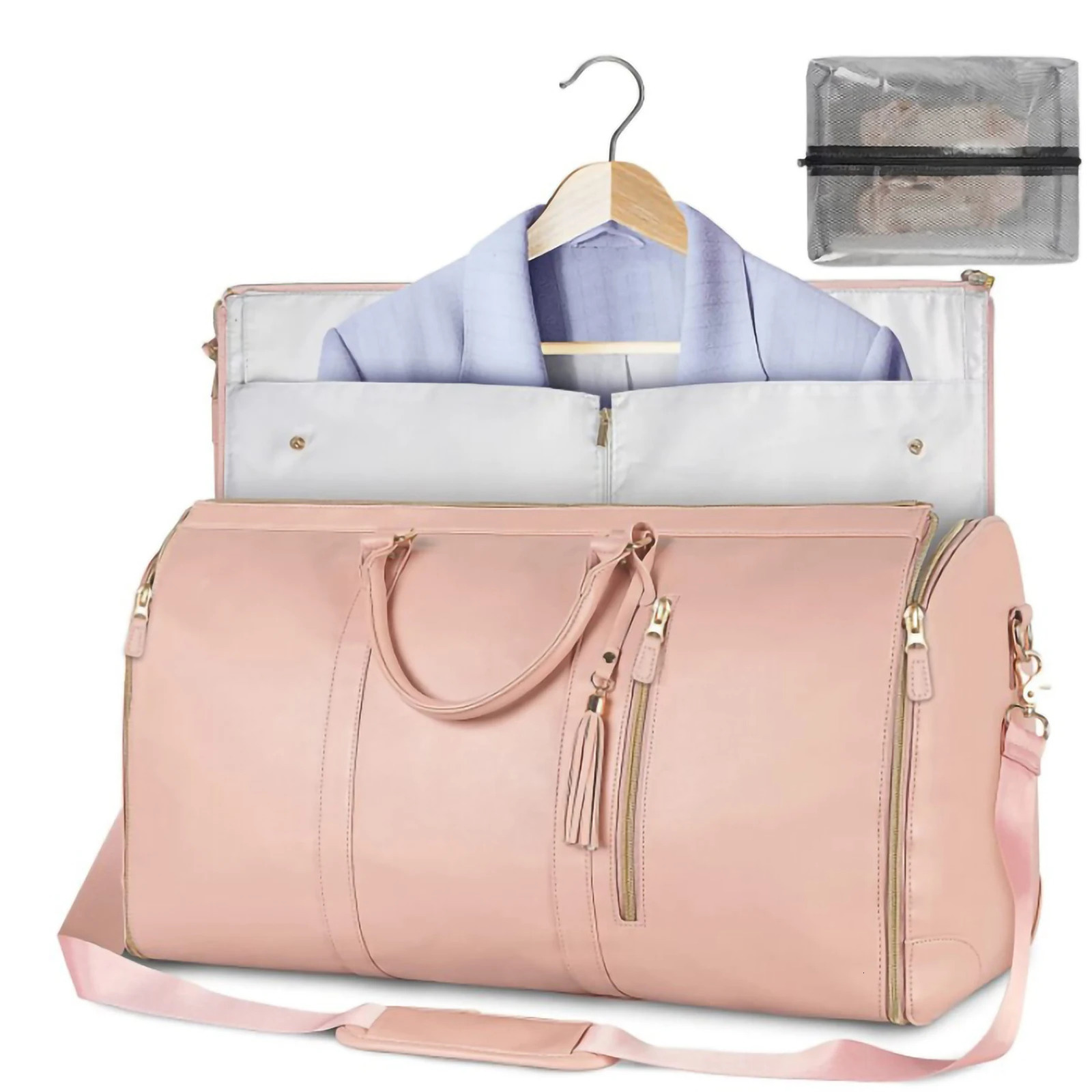 Fashion PU Folding Set Storage Bag Womens High Capacity Luggage Handbag Travel Sports Outdoor Multi functional Organizer 241115