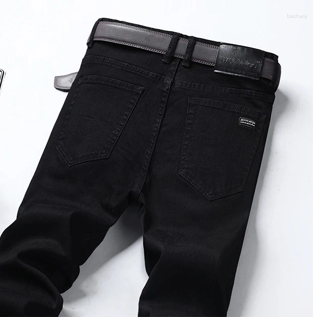 Mens Jeans Classic Business Casual Men 2024 Fashion Black Slim Stretch Denim Trousers Male High Quality Luxury Pants Clothing