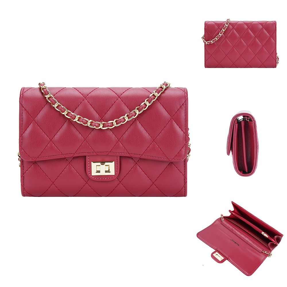 Womens handbag new Baellerry Korean version Lingge multi card single shoulder crossbody bag fashionable buckle wallet for women