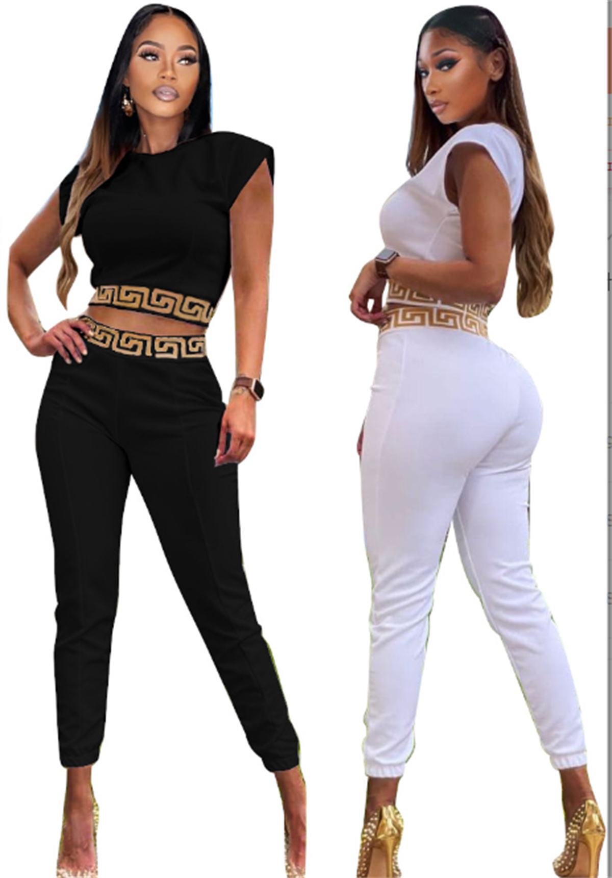 Designer Women Tracksuits Girls Two Piece Pants Casual Crew Neck T-shirt and Trousers Set Summer Outfits Sportsuit jogger Clothing