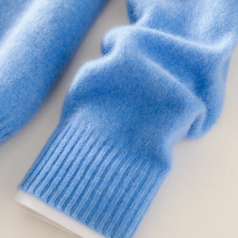 Autumn and Winter Wool Pullover Sweater Cashmere Shirt Mens Half High Collar Long Sleeve Loose Knitted Bottom 241115