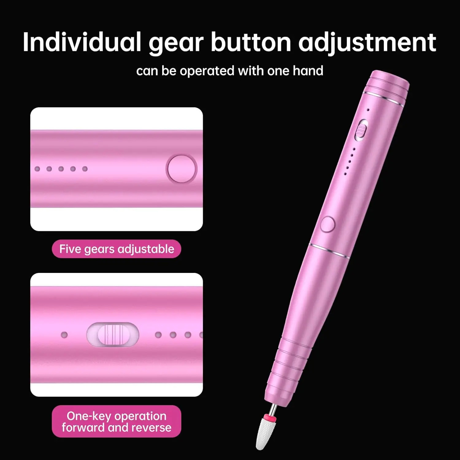 Portable Electric Nail File kit Electric Nail File Gift for Women 25000 RPM Adjustable Speed Electric Manicure and Pedicure 241115