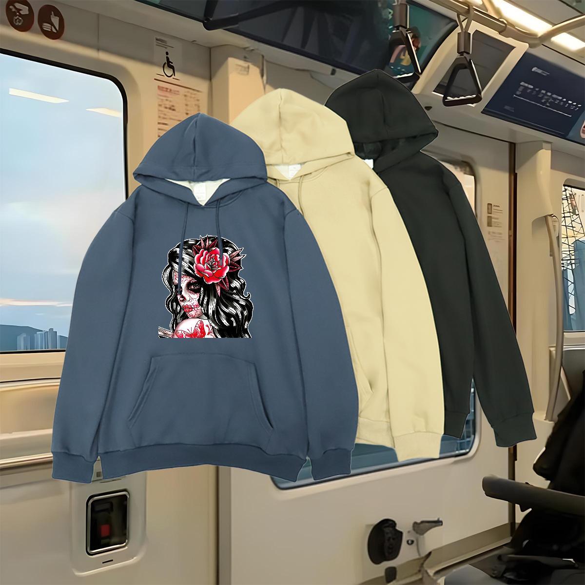 Factory Direct Womens Hoodie Custom Big Size High Quality Lady Clothes Hoodie Top Pullover Hoodie Hooded Collar Breathable Daily Wear Thick Plush