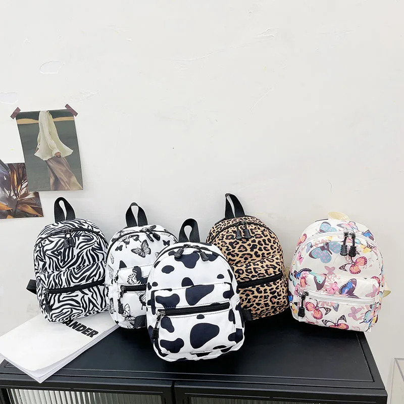 Mini Womens Backpacks Nylon Female Bag Animal Printing Small Feminina Backpack School Bags For Teen Girls Knapsack 241115