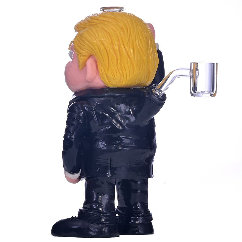 7.9in,Colored Polymer Clay Glass Pipe,Handmade Kneading 3D Cute Trump Bong,US Presidential Election,Borosilicate Glass Hookah,Glass Water Pipe,Smoking