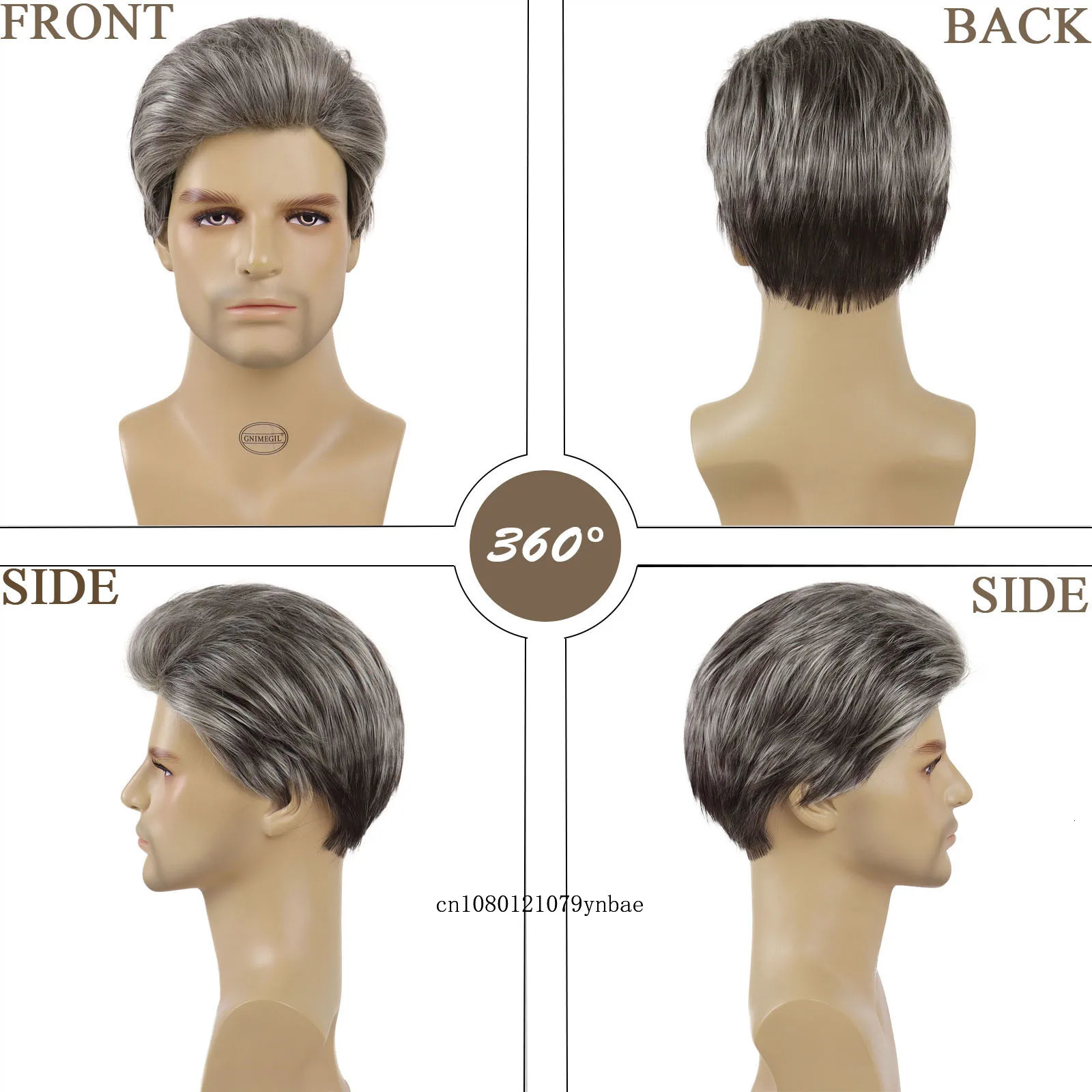 Short Wigs for Older Men Synthetic Grey Color Wig Toupees Natural Curly Wigs Daily Use Male Cosplay Costume Wig Hair Replacement 241115