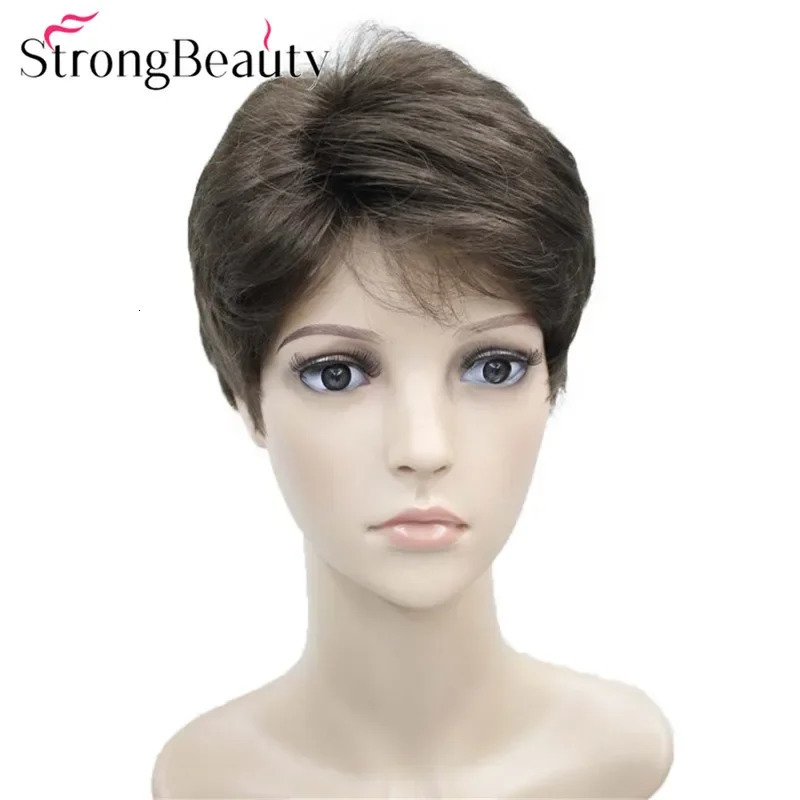 StrongBeauty Short Straight Wigs Synthetic Women/Men Wig Heat Resistant Hair 241115