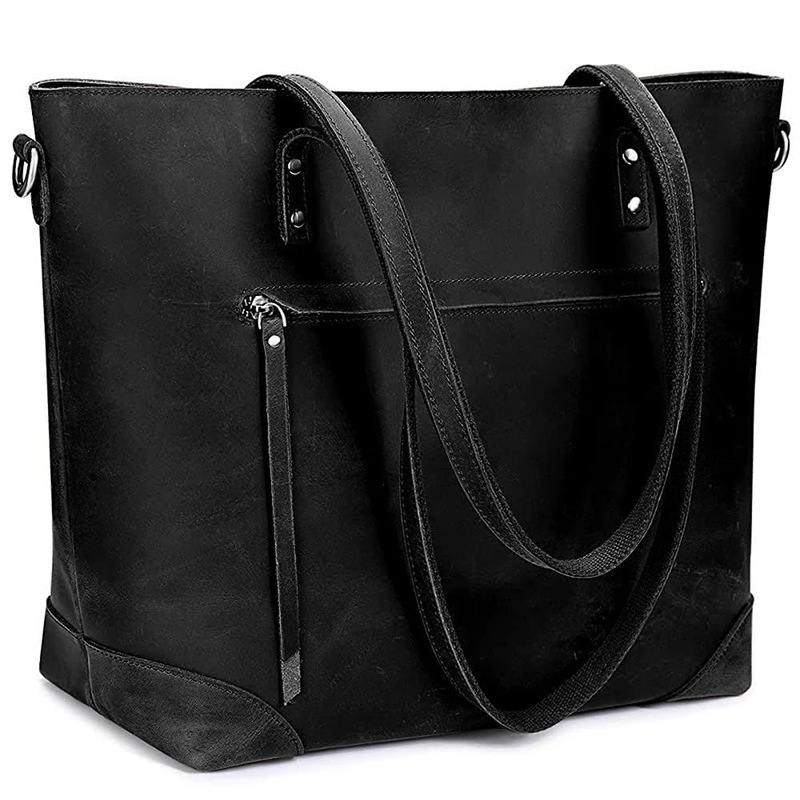 Designer oil wax leather casual large capacity handbag, women's tote crossbody bag, single shoulder luggage bag