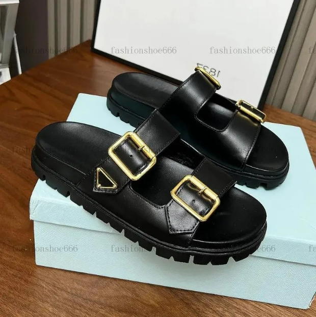 designer sandals slipper Man Women Sandals High Quality sliders Crystal Calf leather sandal quilted Platform Summer Comfortable Beach Casual with box 35-42