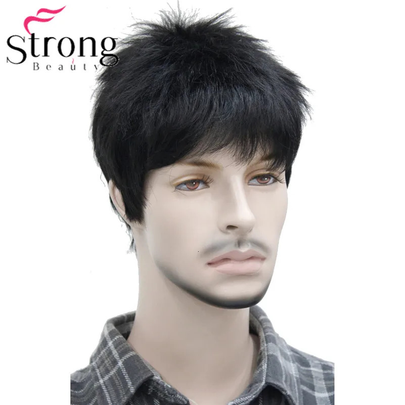 Short Striaght Full Synthetic Wig for Men Male Hair Fleeciness Realistic Wigs 241115
