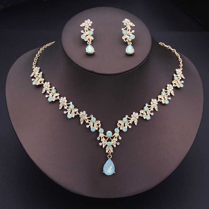 Elegant pendant earrings and necklaces for elegant jewelry sets floral designs sparkling rhinestone necklace sets weddings X241116