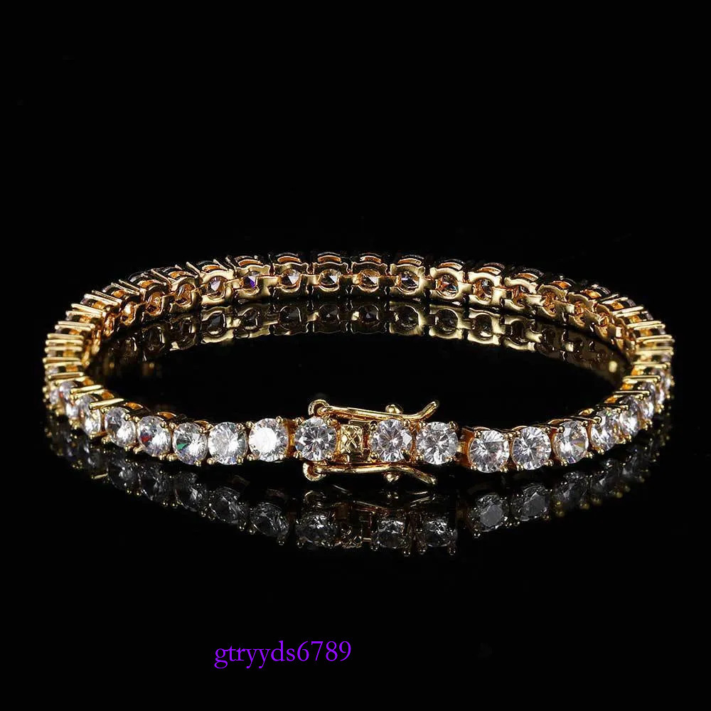 Fashion designer tennis bracelet, women and men gold plated 3MM 4MM 5MM 6MM W dia necklace, hip hop exquisite jewelry necklace personalized
