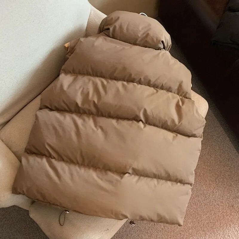 Autumn Winter Y2K Vest Women Thick Warm Down Harajuku Loose Jacket Casual Outerwear Short Waistcoat Windproof Coats 241115