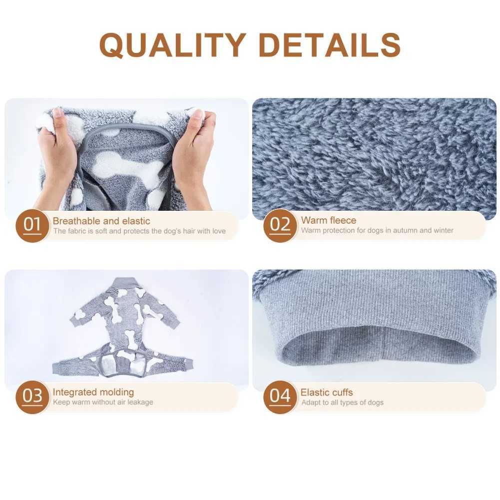 New Arrival Soft dog pajamas 4 legs warm wool stretchy dog pajamas Onesie pet pajamas Fl body cover dog jumpsuit Z241116