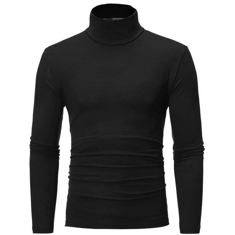 Thermal Underwear Tops Men Winter Clothes Shirt Autumn Mens Tights High Neck Thin Slim Fit Long Sleeve Tshirt 241115