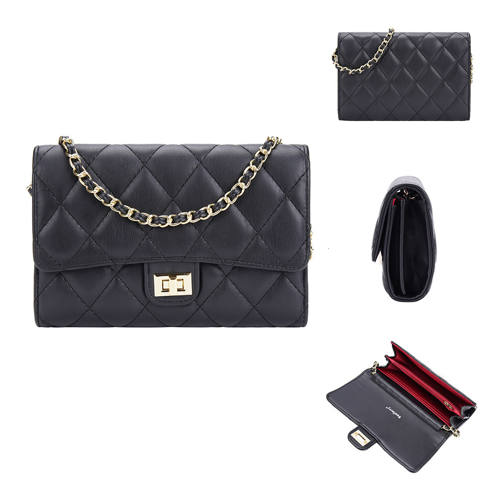 Womens handbag new Baellerry Korean version Lingge multi card single shoulder crossbody bag fashionable buckle wallet for women