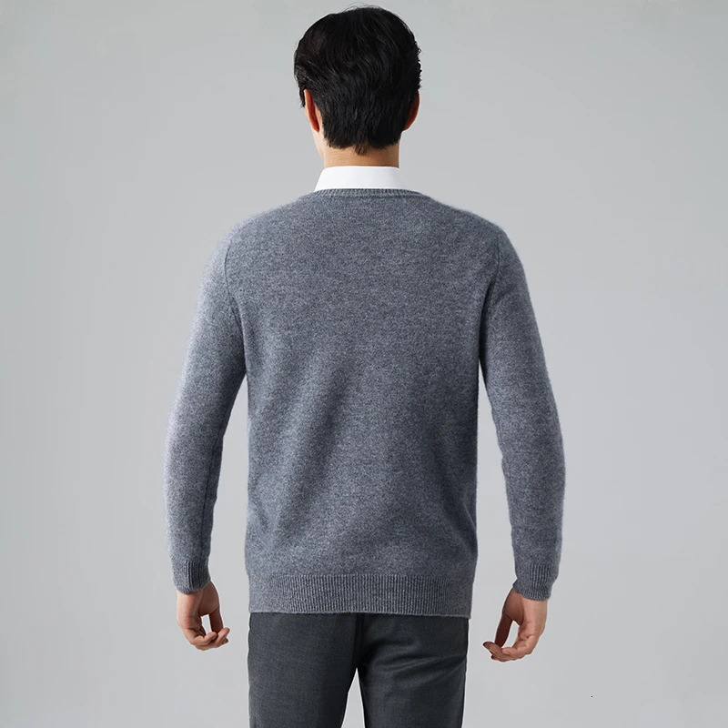 The selling 100% cashmere sweater for mens business and leisure Vneck knitted cardigan plus size long sleeved warm 241115