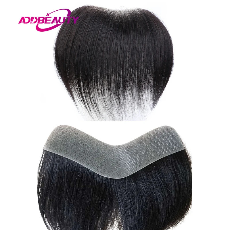 Men Toupee 100% Human Hair Piece V Loop Front Toupee for Men Thin Skin PU Men Wigs 6inch Remy Hair Replacement Natural Color 241115