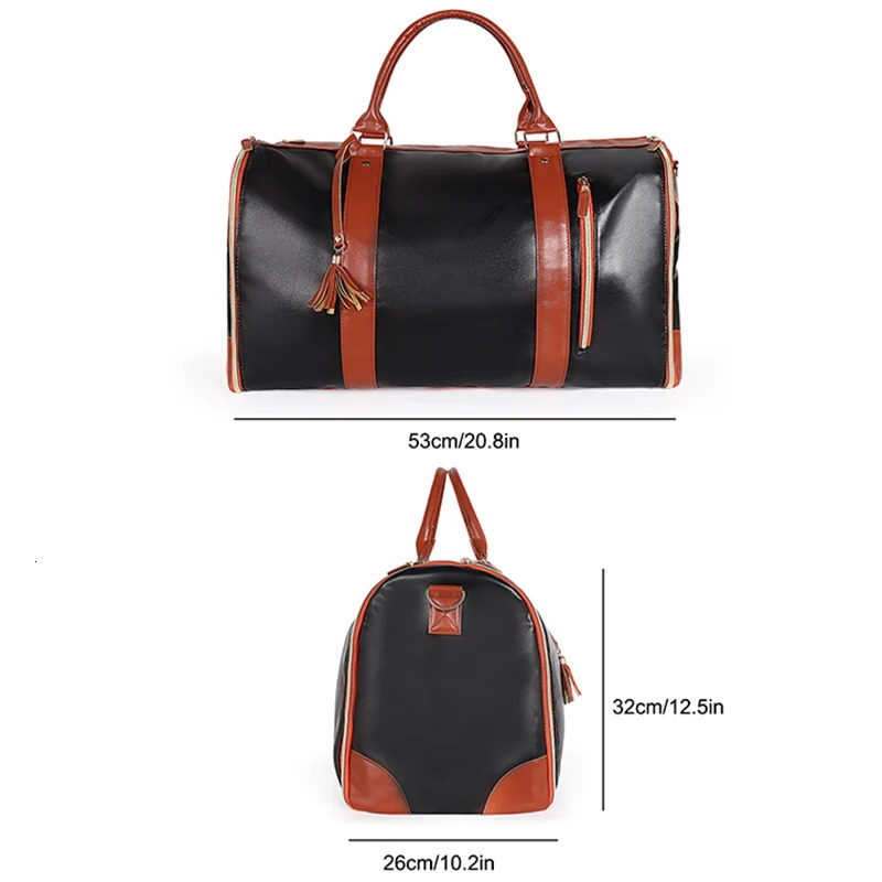 Travel bag womens PU folding travel bag large capacity tote bag multifunctional waterproof travel organizer 241115