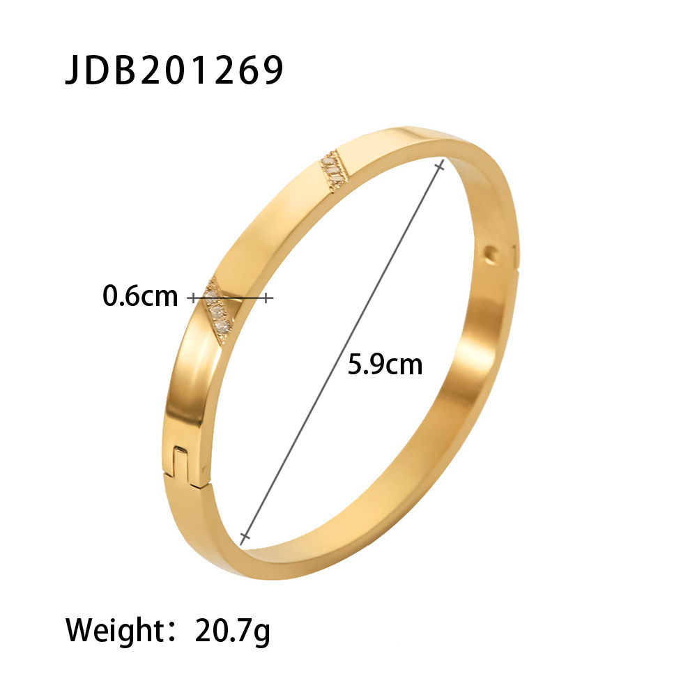 Ins Top Sell Vintgae Bangle Fashion Jewelry Titanium steel High Quality 5A Cubic Zircon CZ Dia Party Women Wedding Summer Bracelet For Lover Gift Neve