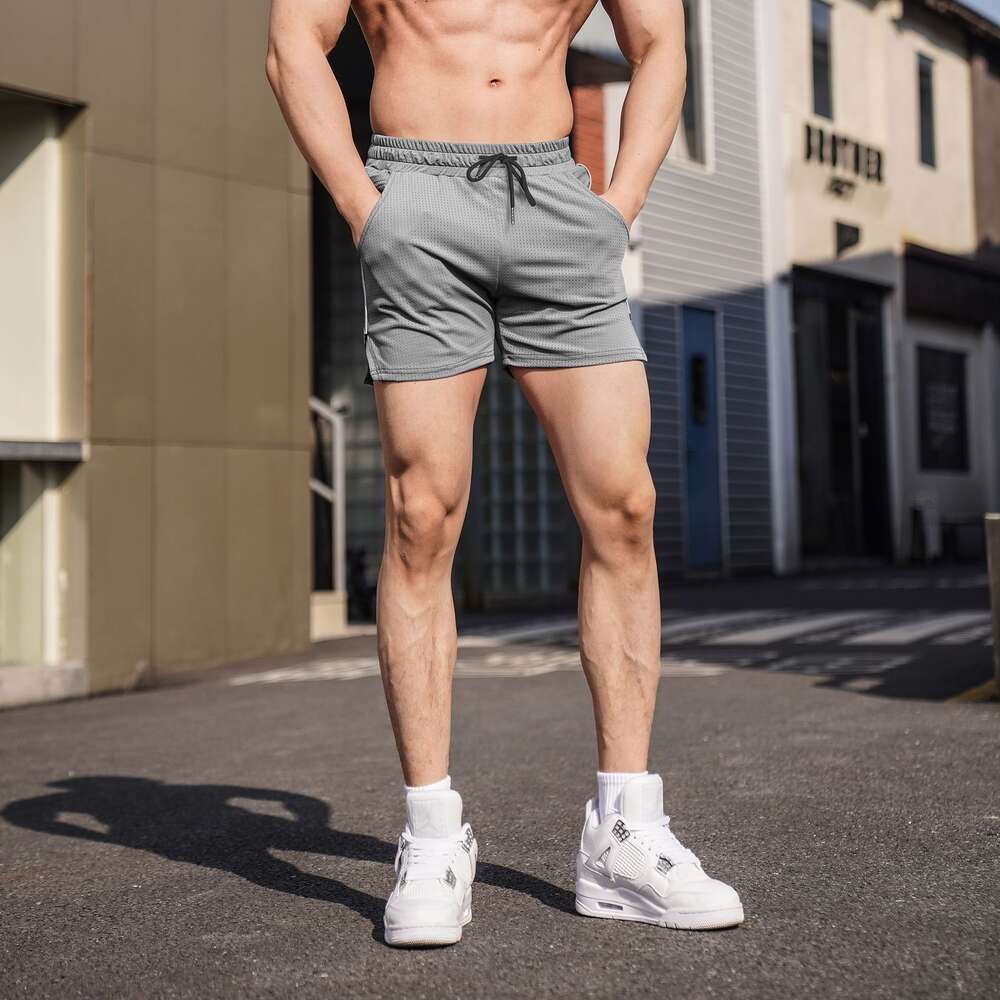 Fiess, Sports, Leisure Shorts, Men's Quick Drying, Breathable, Summer Running Training GYM Mesh Color Block New Style F41632
