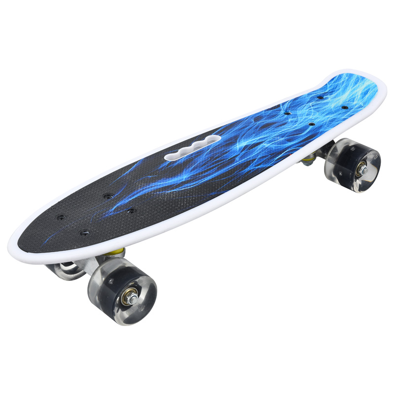 Skateboard fishboard PP board aluminium alloy bracket flash PU wheel big wheel with handle stable wear-resistant high speed long highway plate
