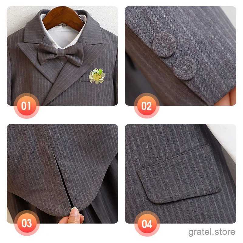 Suits Boys Summer Photograph Suit Kids Birthday Party Dress Childrens Day Performance Tuxedo Costume Baby Formal Wedding Evening Suit
