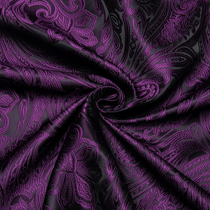 silk polyester mens casual shirt long sleeved shirt ballroom evening gown formal purple paisley mens clothing 241113