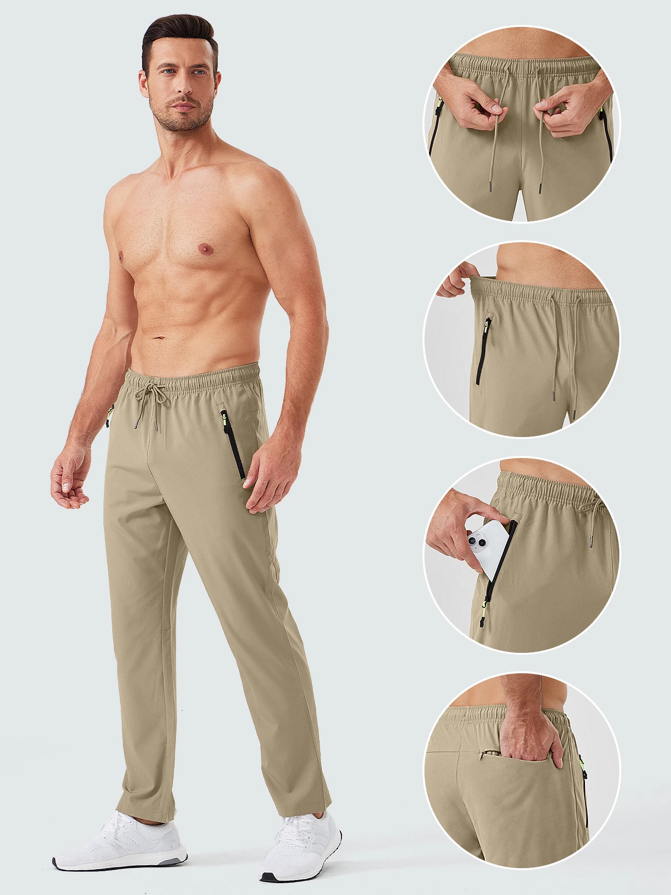 Traning Track Pants mens soccer running and exercise shorts with zippered pockets for spring summer jogging 241115