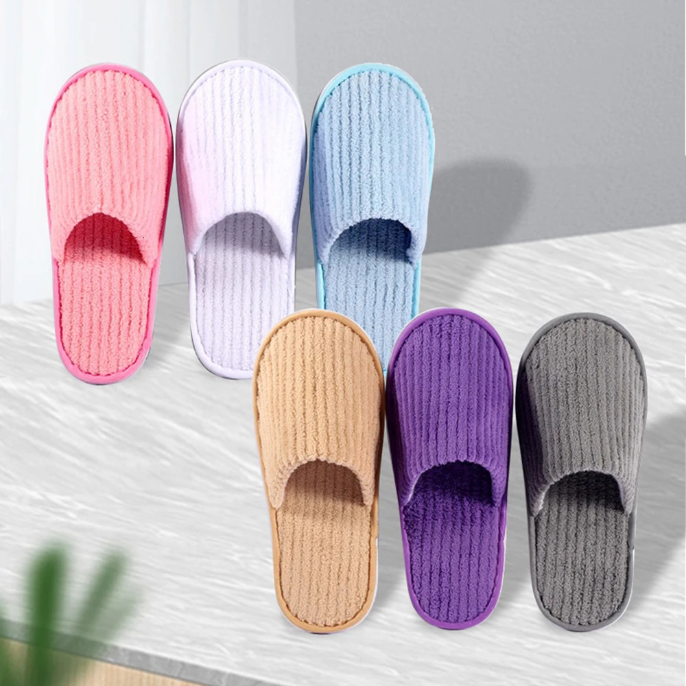 3 PairsSet Closed Toe Nonslip el Slippers High Quality Disposable el Bathroom Slippers Indoor Guest Travel Slippers 241115