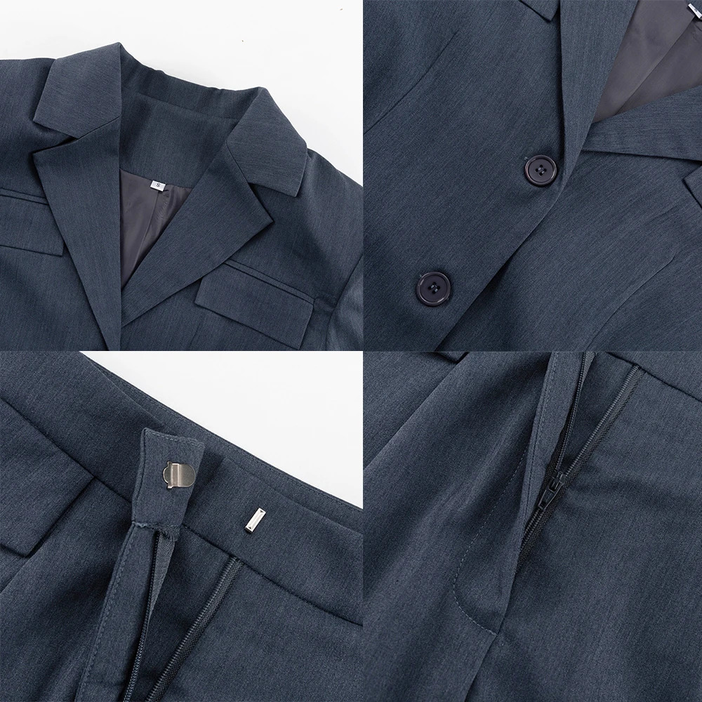Slow Color Casual Waist Sports Jacket and Pants Set Flip Collar Three Button Womens Two Piece 241115