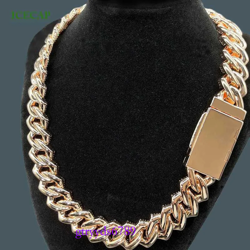 necklace moissanite chain Custom Hip Hop Jewelry 10k Real Gold Plated Cuban Chain Full Baguette Cut White d Vvs Past Dia Tester