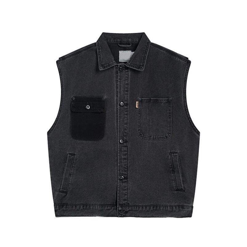 Man Jacket Vests Denim Coats Sleeveless Mens Cowboy Jackets Jeans With Budge Embroidery Designer Vest Outwears Street Wears M-2XL
