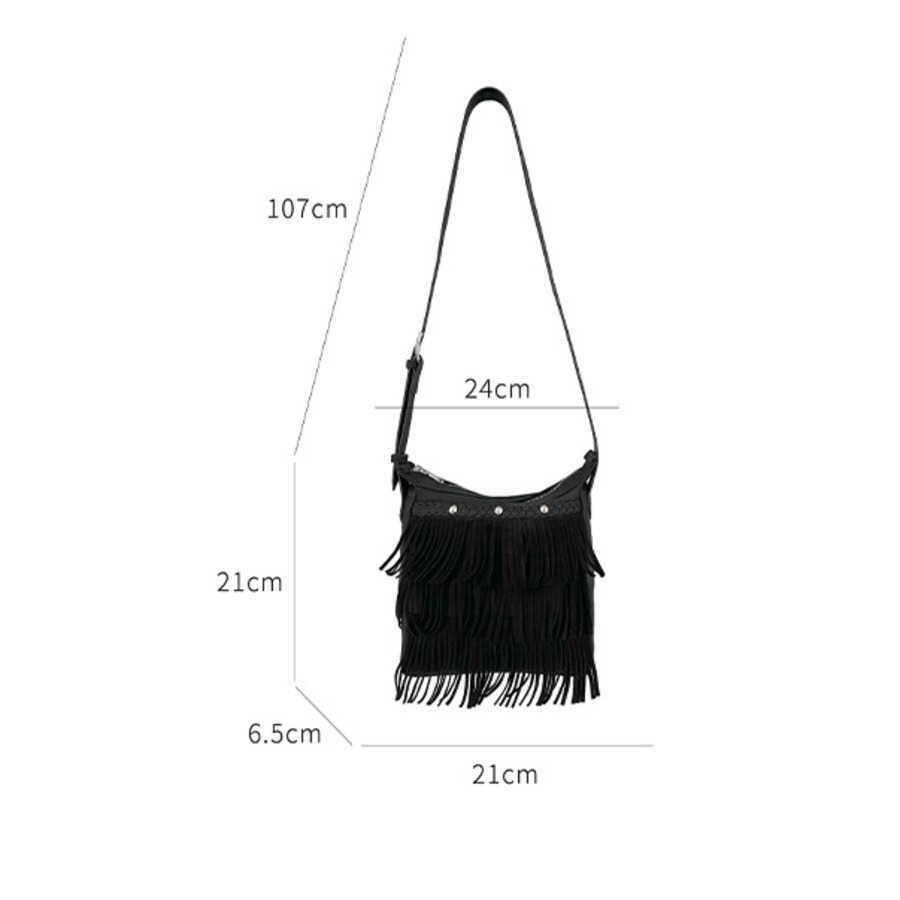 Niche Design Woven Crossbody Bag For Women Autumn Winter Small Designer Bag Velvet Tassel Tote Bag Simple Diagonal Shoulder Bags 241104