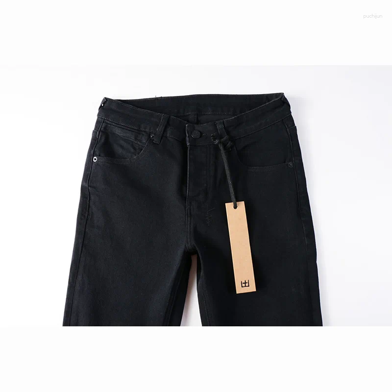 2025 S Fashion Designer Men S Jeans Arrivals Distressed Black American Fashion Style High Streetwear Stretch Skinny Ripped Holes