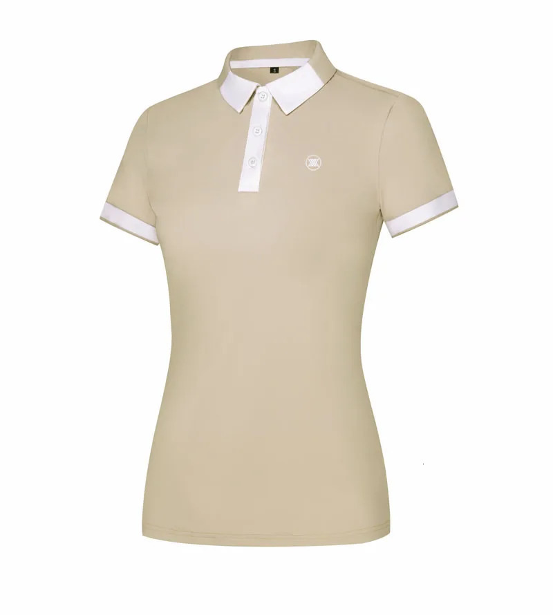 Golf shirt Women Shortsleeved Lapel Polo Shirt Elastic Breathable Tennis Clothing ladies HighQuality TShirt golf wear 240416