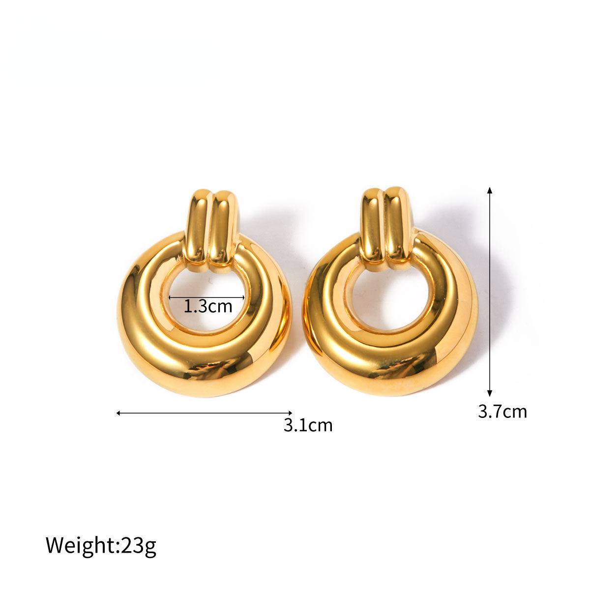 Ins18k Gold Stainless Steel Round Earrings for Women Non Fading Designer Earrings Free Shipping Wholesale