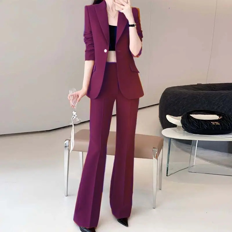 Womens autumn professional suit jacket pants twece Korean elegant casual mens 241115