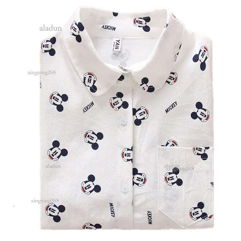 Women Blouses Cartoon Dog Bee Print Tops Female Long Sleeve Plus Size 2Xl 3Xl Shirts Ladies Clothing Cotton Fashion Women Shirts 210315