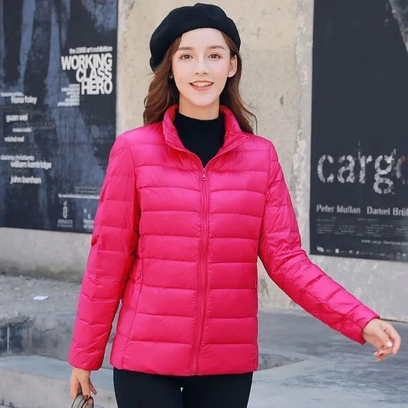 Autumn Winter Parkas Down Coat Womens Short StandUP Collar Hooded Warm Cotton Padded Jacket Large Size Outcoat Female Tops 241115