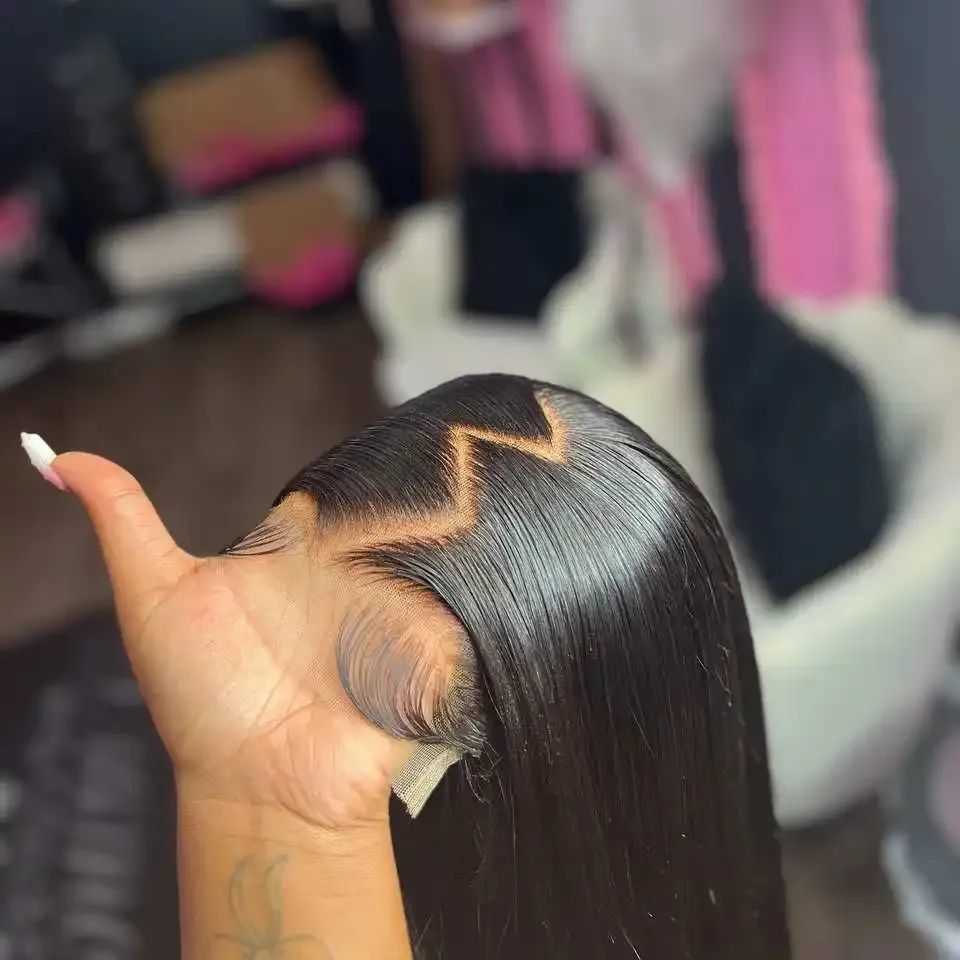 13x6 Raw Indian Hair HD Lace Frontal Wig Glueless Full Lace Front Wigs For Black Women 40 inch Indian straight human hair wig