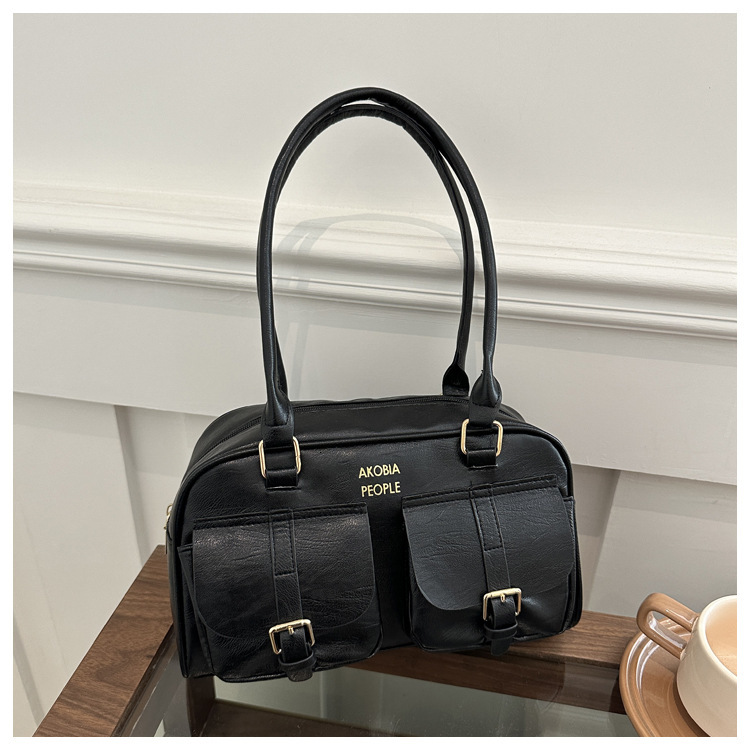 Designer's new women's for autumn and winter, large capacity high-end single shoulder bag, Korean version handbag, oil wax leather armpit ba