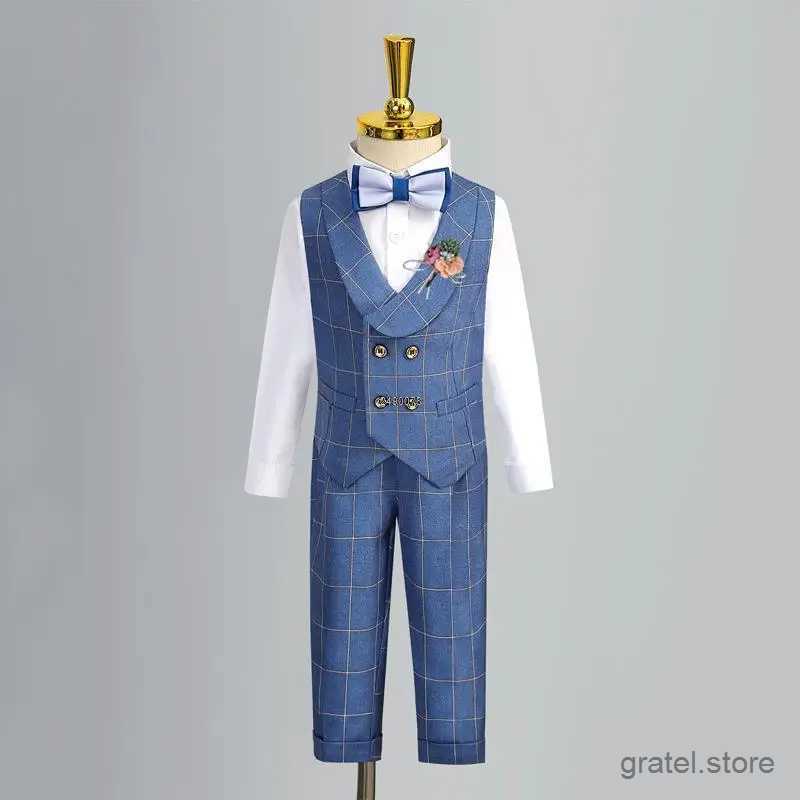 Suits Baby Boys Summer Wedding Dress Children Birhtday Photograph Suit Kids Fromal Blazer Set School Child Performance Party Costume