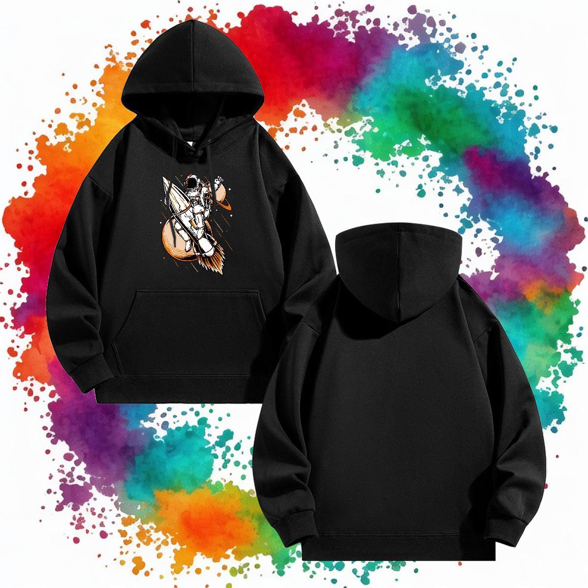DIY Customized Men's Hooded Sweatshirt Drawstring Long Sleeve Warm Hoodie Pullover DIY Printed Clothings Hip Hop Street Velvet Thick