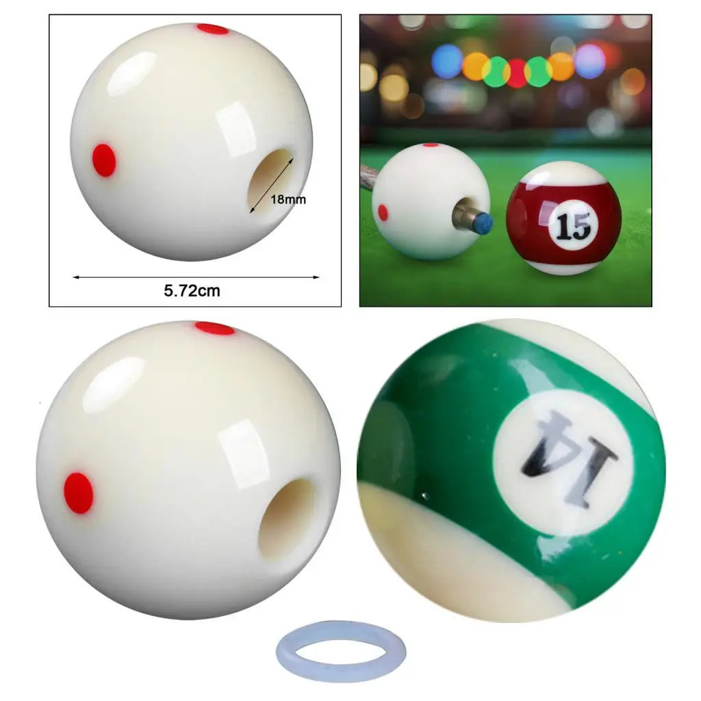 Billiards Cue Ball with Hole Practice Aiming Helper for Technique Perforated Billiard Stroke Exerciser 241115