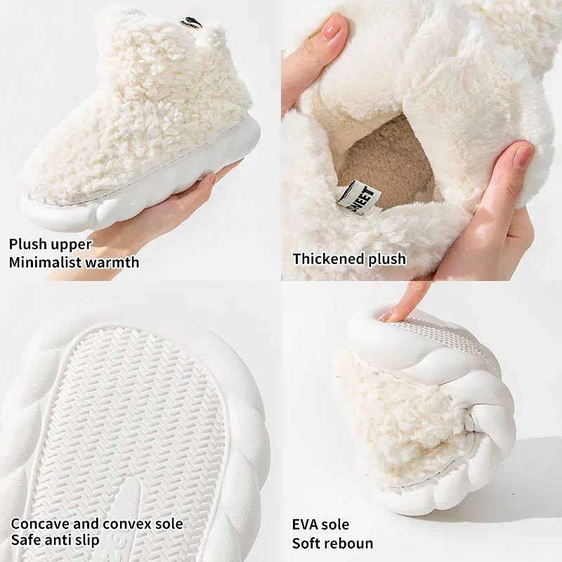 womens indoor slippers EVA memory foam cozy soft lightweight girls short boots warm winter fuzzy slippers 241115