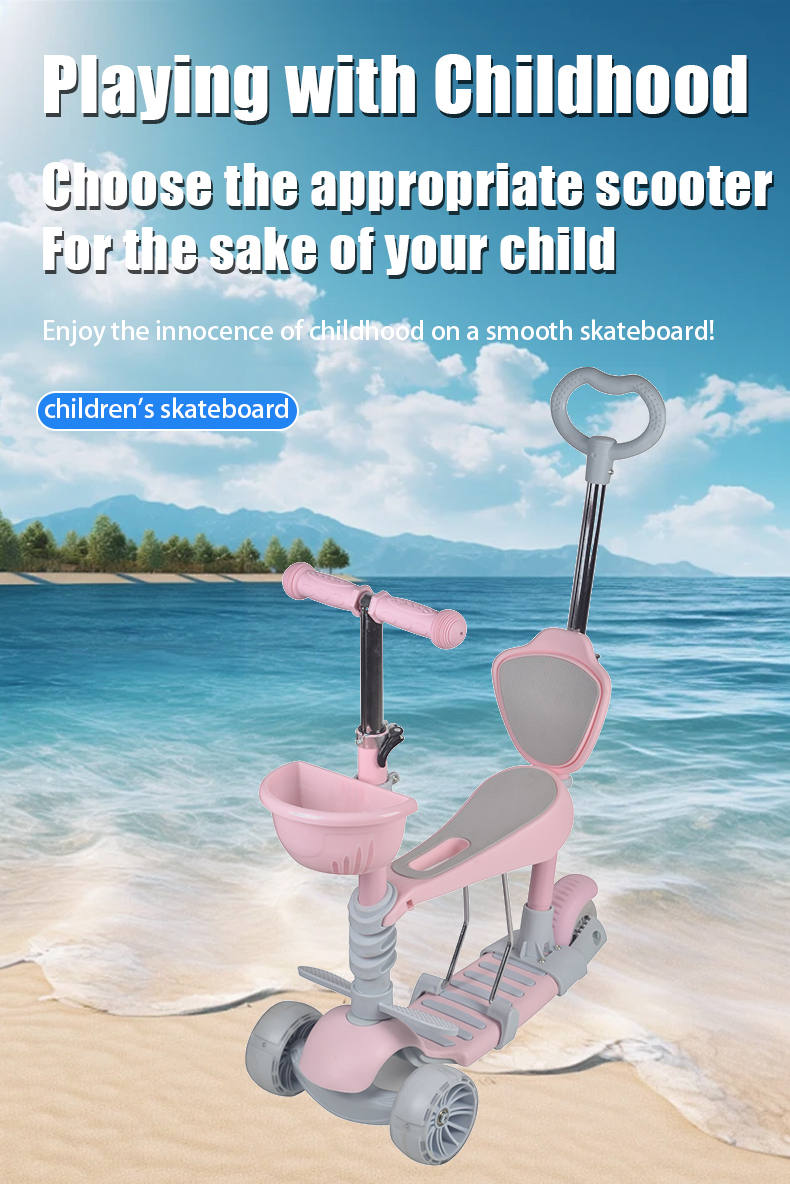 Children's scooter 2-3-6 years old baby scooter can sit flash three-wheeled swing skateboard trolley