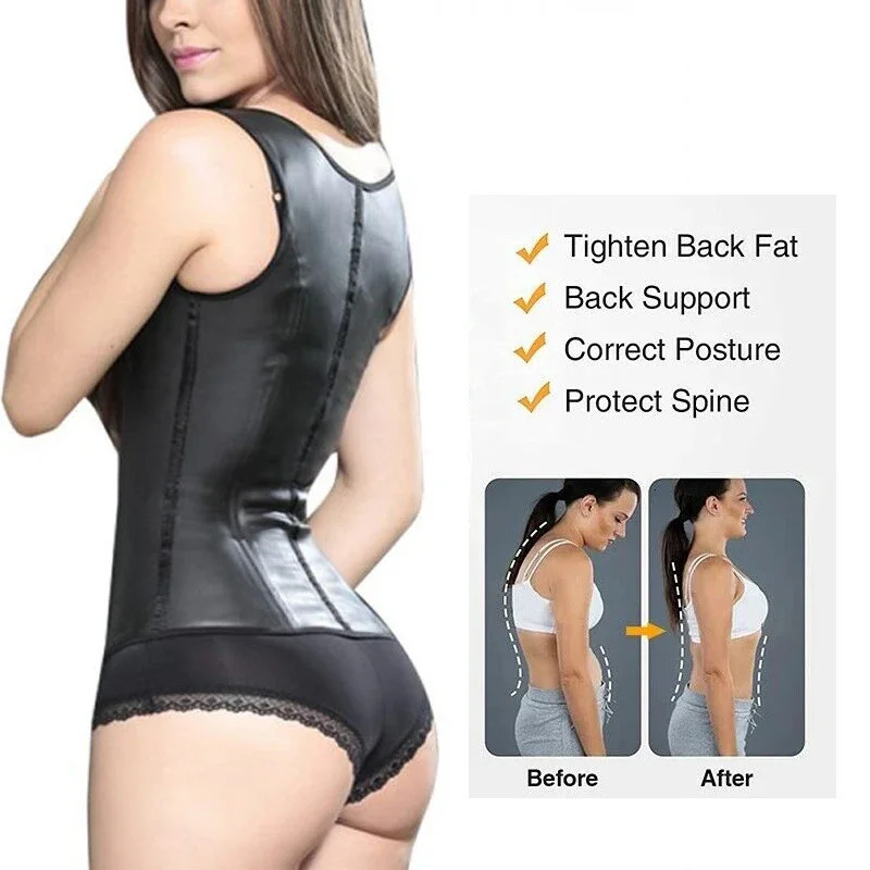 High Compression Waist Trainer Firm Control Body Shapewear Women Latex Sports Vest Slimming Corset Steel Bone Fajas Colombianas 241115