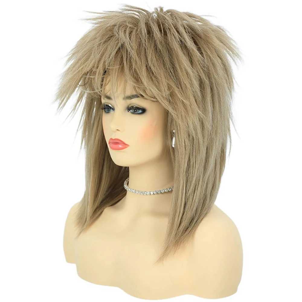 HAIRJOY Synthetic Hair 80s Tina Diva Costume Wig for Women Blonde Rocker Mullet Wigs Glam Punk Rock Cosplay WigXJ241116